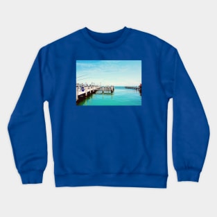 Charter Fishing Boats At The Dock Crewneck Sweatshirt